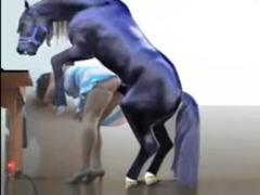 Tight fucking from a giant horse on a teen - Zoo Porn Horse Sex, Zoophilia